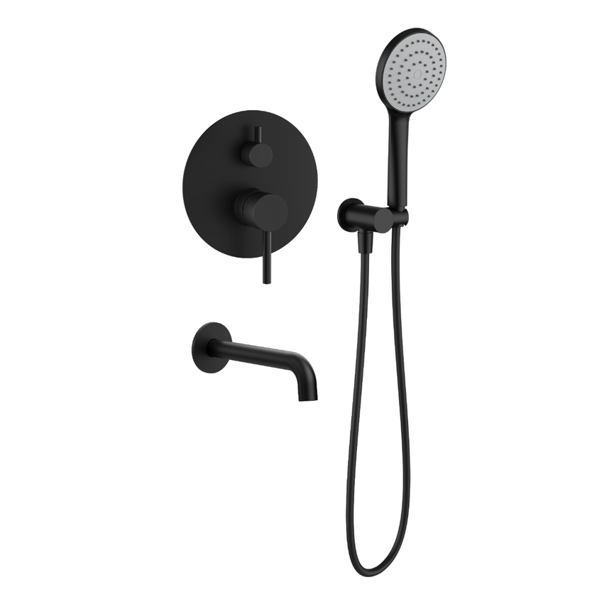Robinet de bain douche rond noir