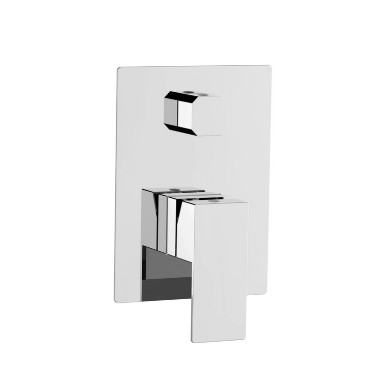 Chrome Square Bath Faucet with Hand Shower
