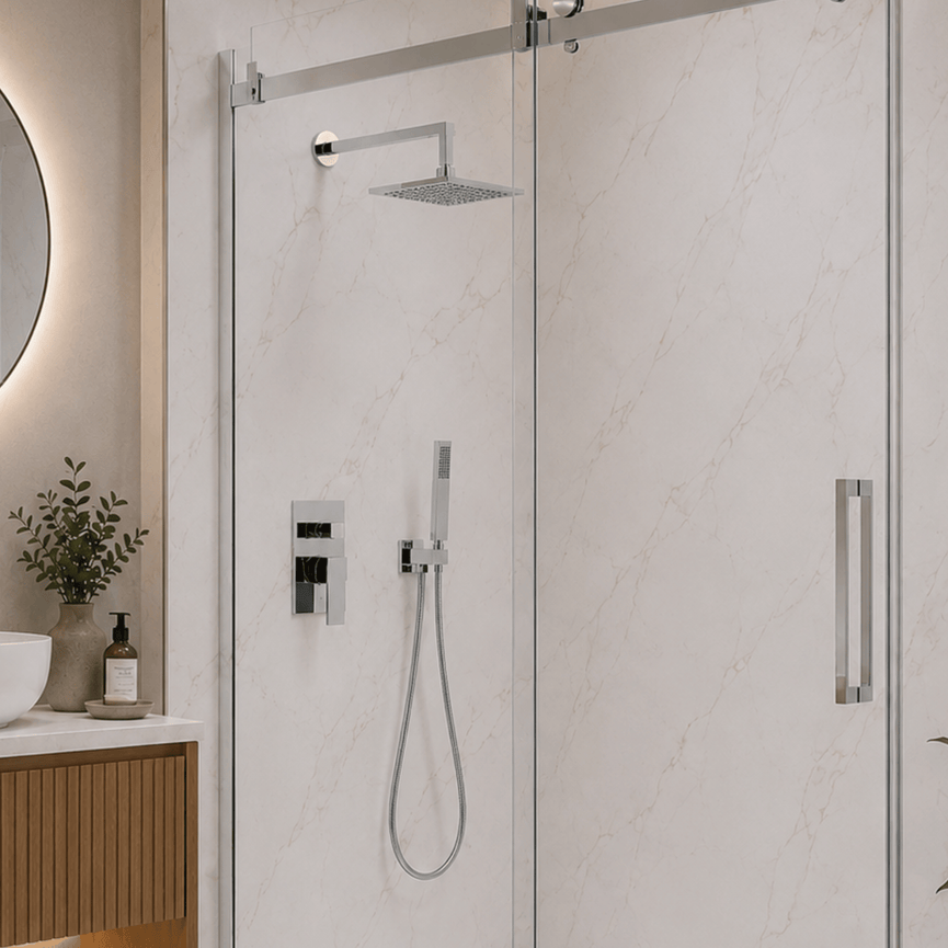 Robinetterie CASCATA de douche - carré chrome