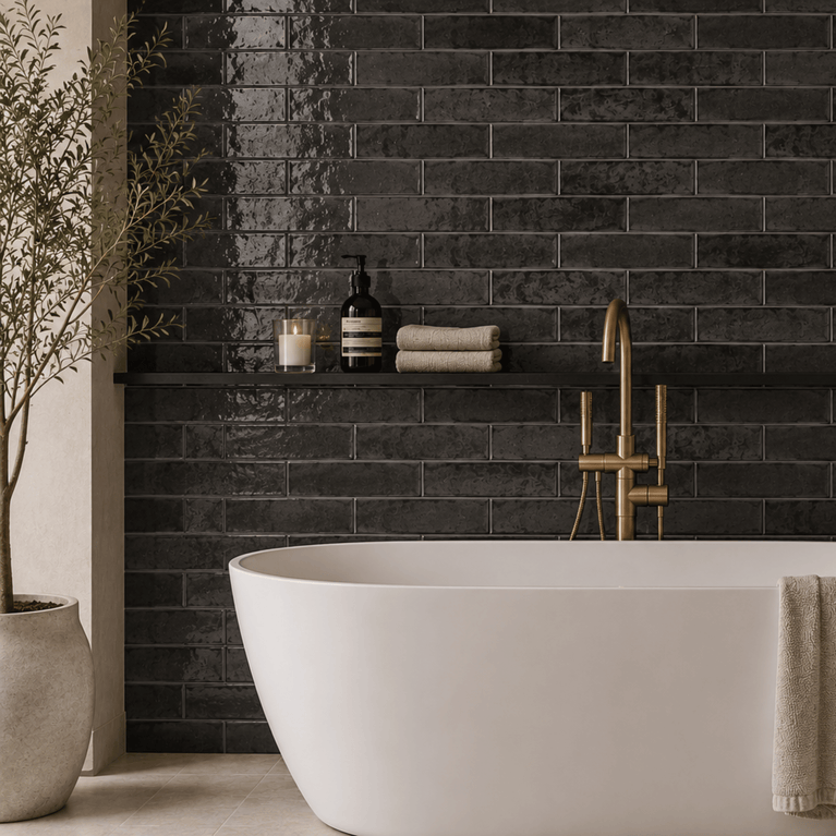 Céramique murale 3x12 Antique Charcoal Lustré