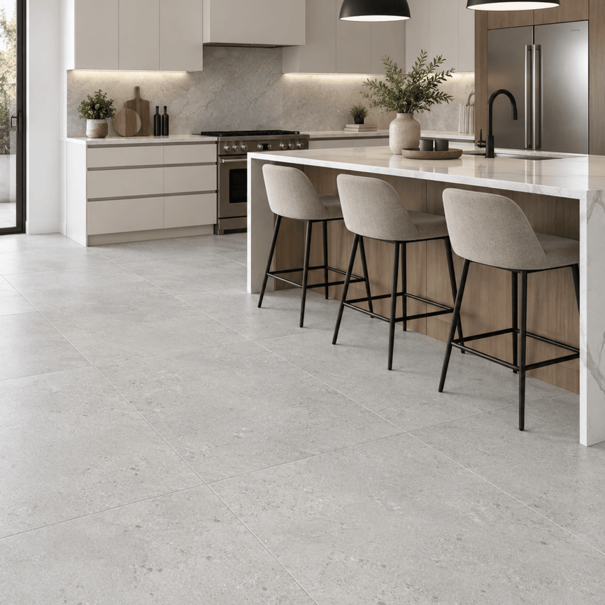 Céramique 24x48 Stone Cement Silver Mat