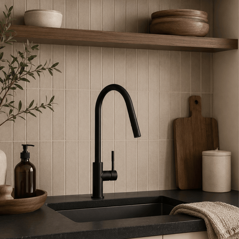Robinet ETERNO de cuisine inox noir mat