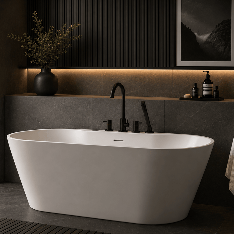 Robinetterie SERENITA sur bain - noir mat