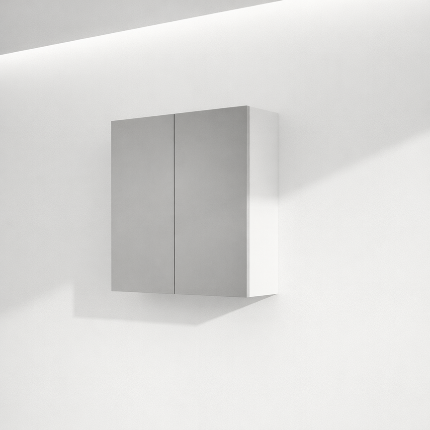 Armoire murale 26 x 24 pouces avec 2 portes miroirs - blanc satiné