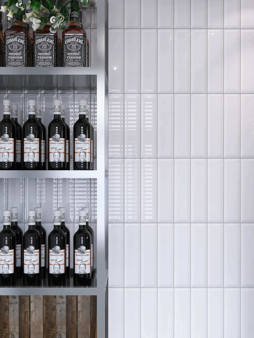 Céramique murale Métro 3"X 12" blanche biseauté | Entrepôt de la Réno