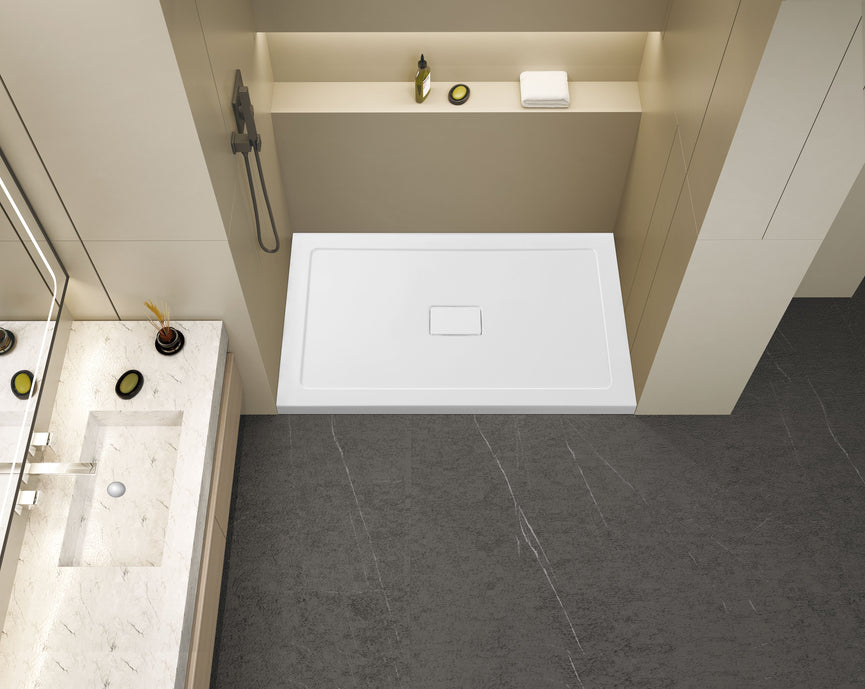 Douche (Base et Vitres inclus) noire 36"X48" en alcove | Entrepôt de la Réno