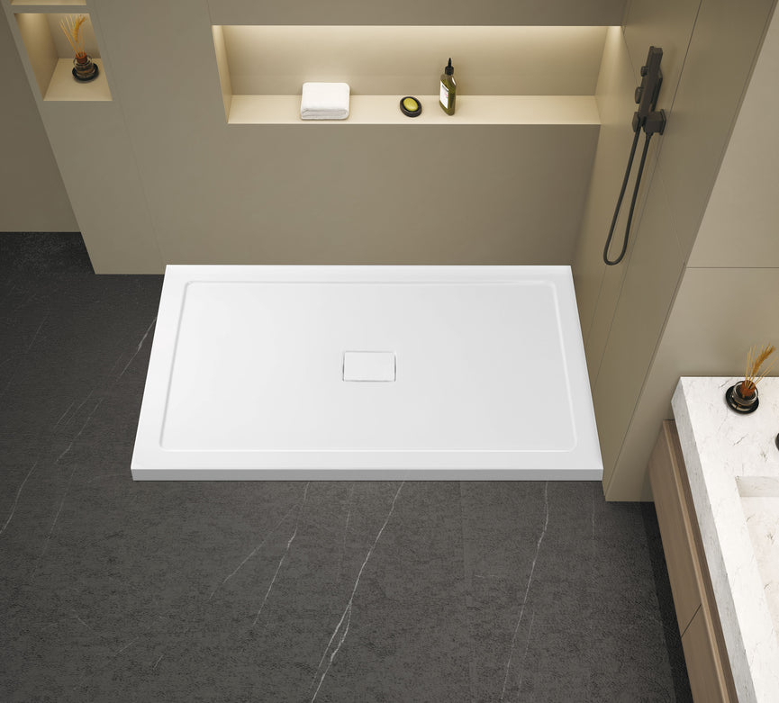 Douche (Base et Vitres inclus) noire 36" X 60" en coin -Mur droit vitre gauche- | Entrepôt de la Réno