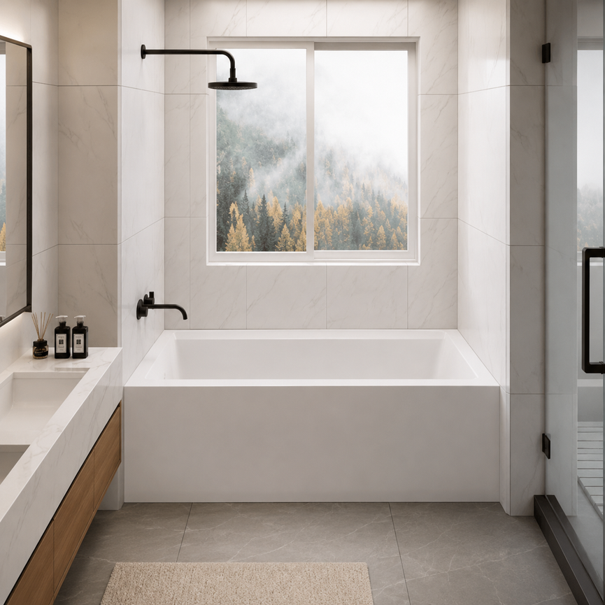 Bain en alcôve Côté gauche 60" X 32"