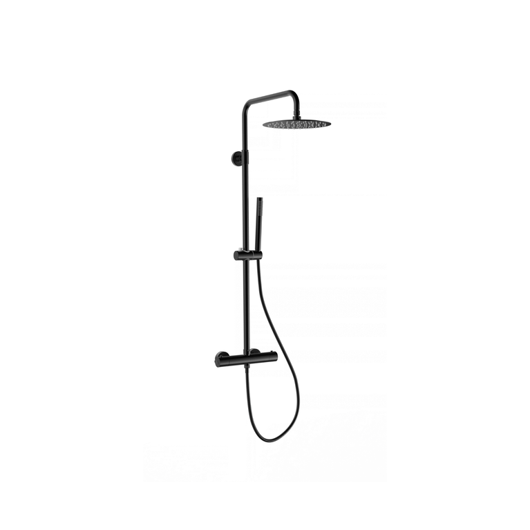Colonne de douche CASCATA - rond noir mat