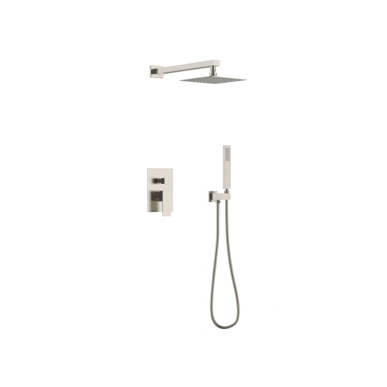 Robinetterie CASCATA de douche - carré acier brossé