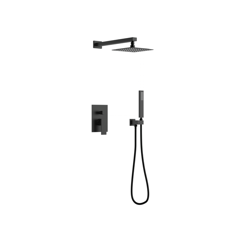Robinetterie CASCATA de douche - carré noir mat