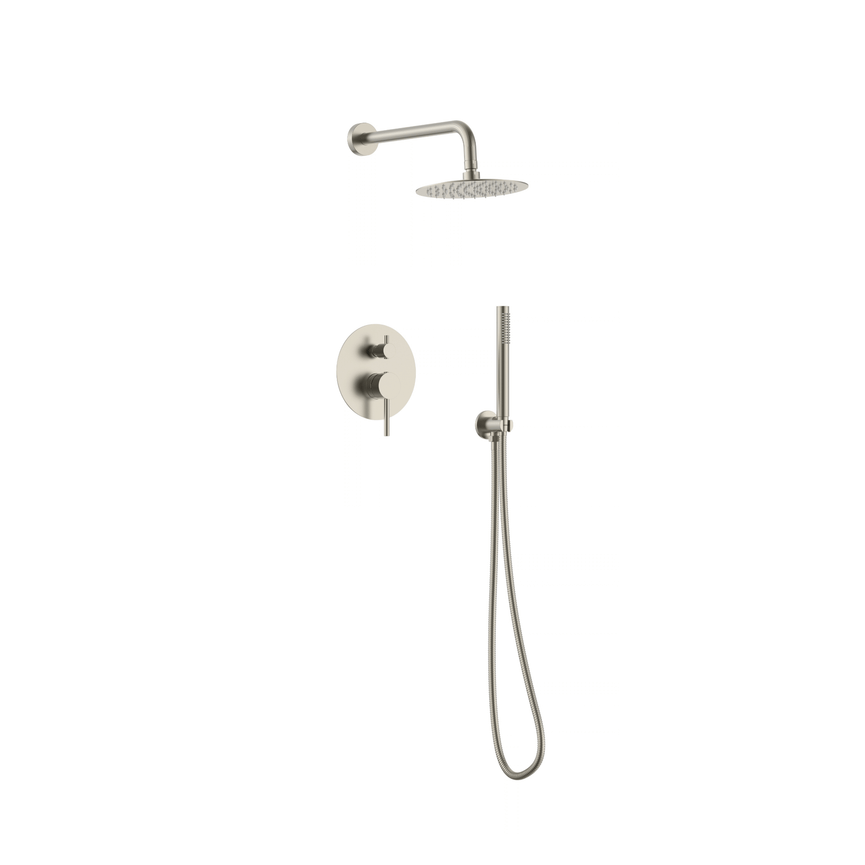 Robinetterie CASCATA de douche - rond acier brossé