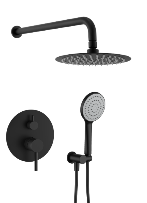Robinet de douche rond noir