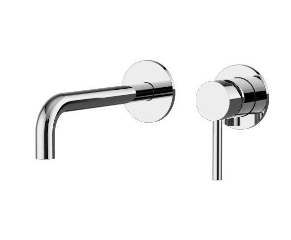 Robinet de salle de bain mural rond chrome