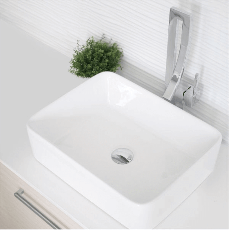 Lavabo rectangulaire 621, porcelaine 19 1/4 x 14 3/4 x 5 1/2 po, blanc | Entrepôt de la Réno