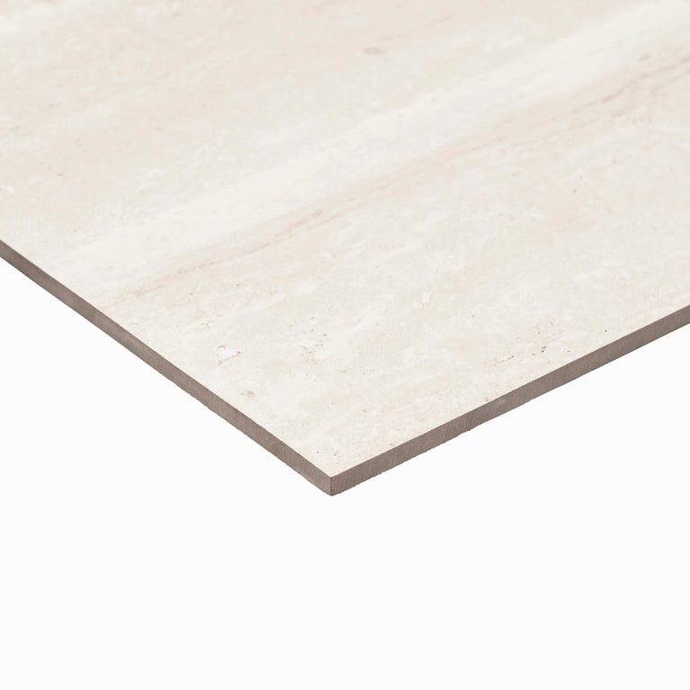 24x24 White Ceramic Beige Shades - Travertine