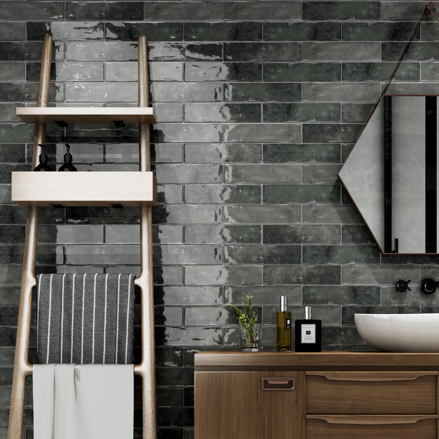 Céramique murale charbon antique