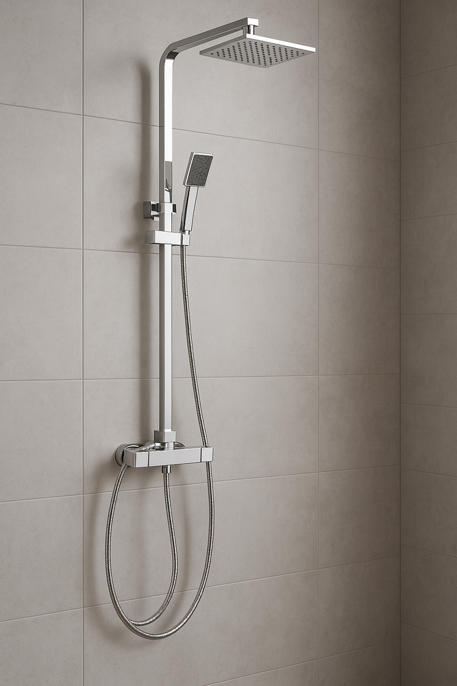 Colonne de douche carré chrome
