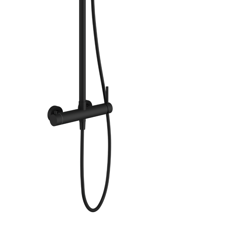 Round Shower Column - Matte Black