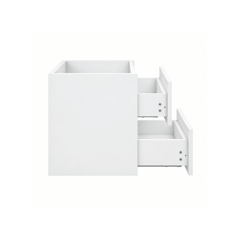 Vanity unit with ceramic countertop - matte white