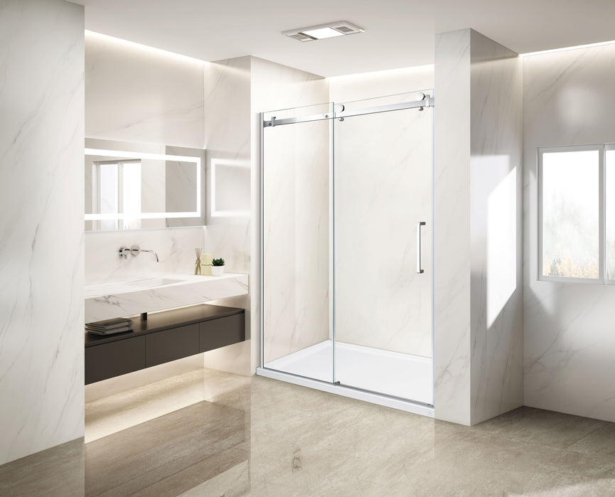 Douche (Base et Vitres inclus) chome 36"X48" en alcove | Entrepôt de la Réno