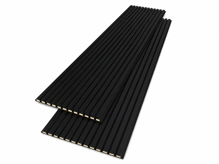 Panneaux acoustiques en latte de bois couleur Eben 24" x 109"