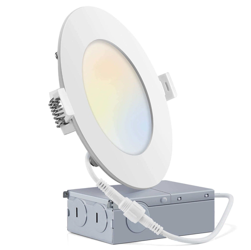 Encastré DEL intégrées 4 po, blanc | Entrepôt de la Réno