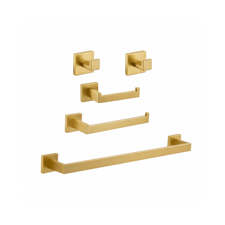 Bathroom accessory set - 24" Square Gold