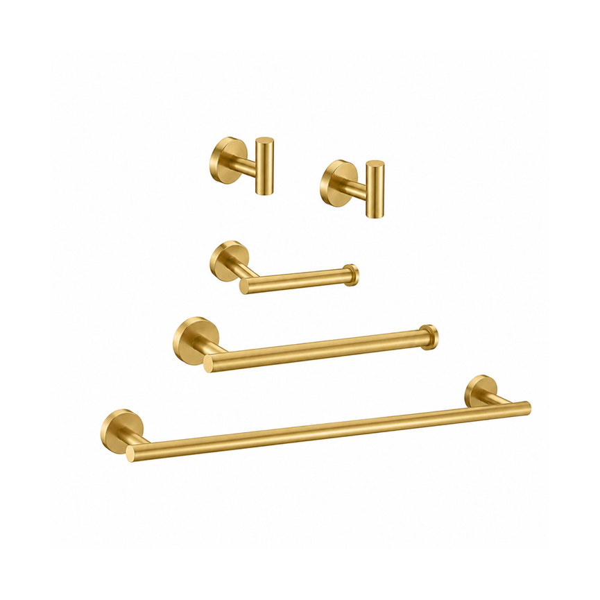 Bathroom accessory set - Round gold 24"