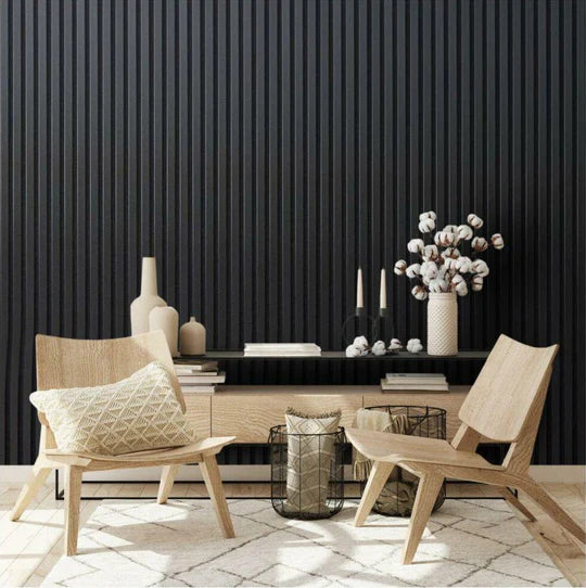 Panneaux acoustiques en latte de bois couleur Eben 24" x 108" | Entrepôt de la Réno