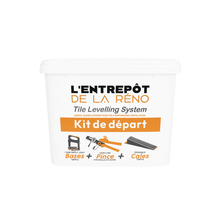 Kit de départ pour nivellement de céramique – L’Entrepôt de la Réno, système de nivellement pour carrelage.