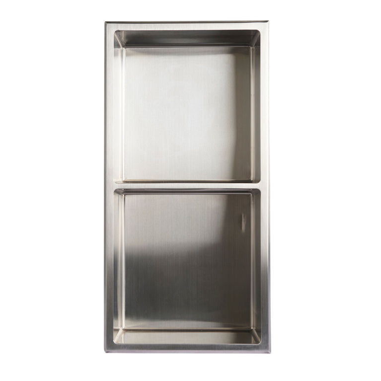 Niche de douche double 12X24 - Acier brossé | Entrepôt de la Réno