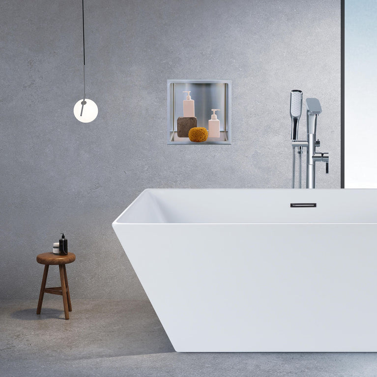 Niche de douche simple 12x12 - Acier brossé | Entrepôt de la Réno