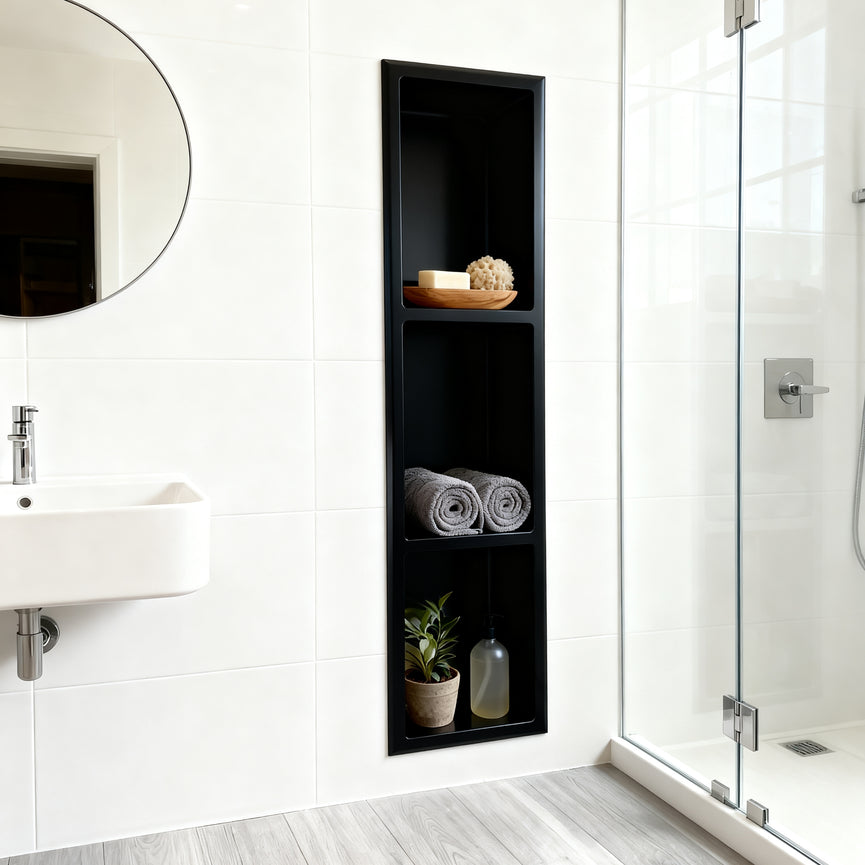 Niche de douche triple 8X35 - Noir mat