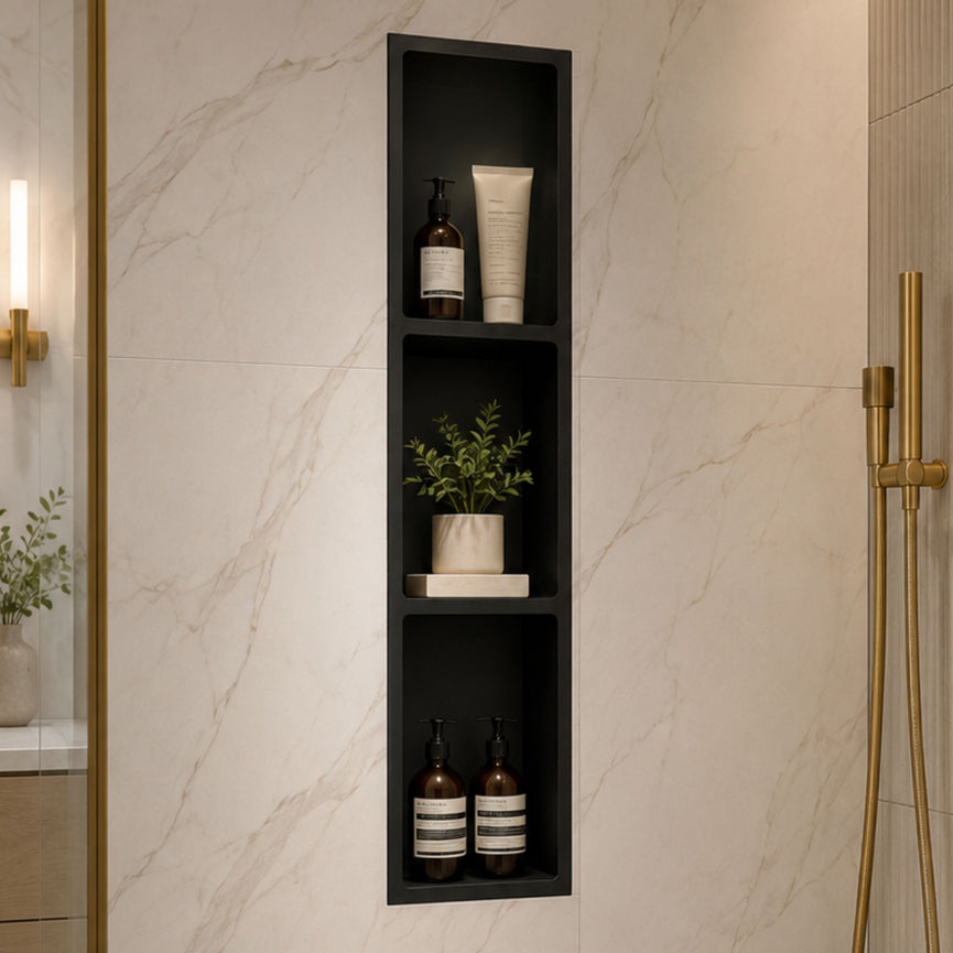 Niche de douche triple 8X35 - Noir mat