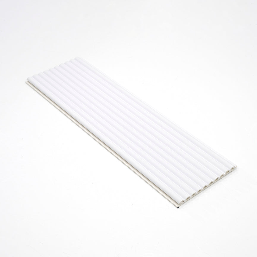 Panneau décoratif mural WPC – demi-rond blanc