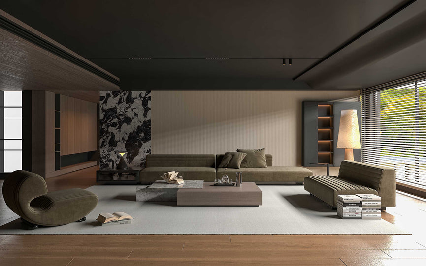 Panneau décoratif mural WPC – demi-rond crème