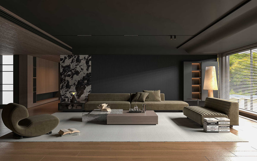 Panneau décoratif mural WPC – demi-rond noir