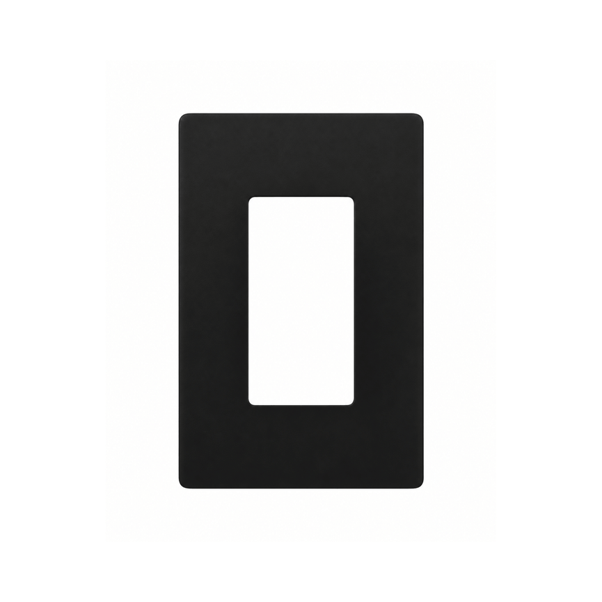 Black wall plate with no visible screws - Simple