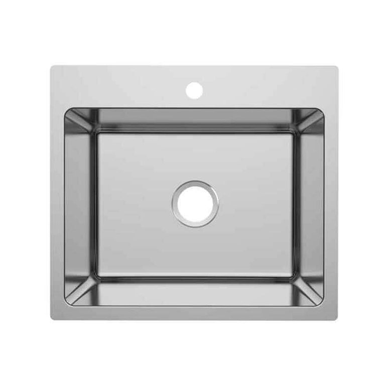 Évier de cuisine simple avec trou 23.5" en acier inoxydable 18G | Entrepôt de la Réno