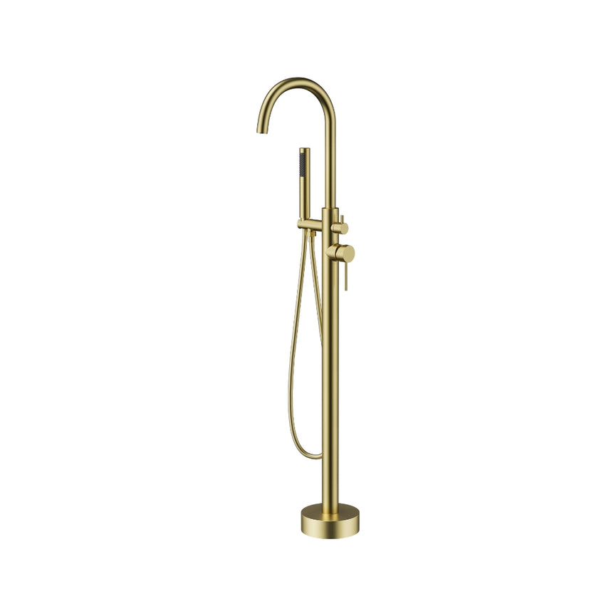 Freestanding round gold bathtub faucet