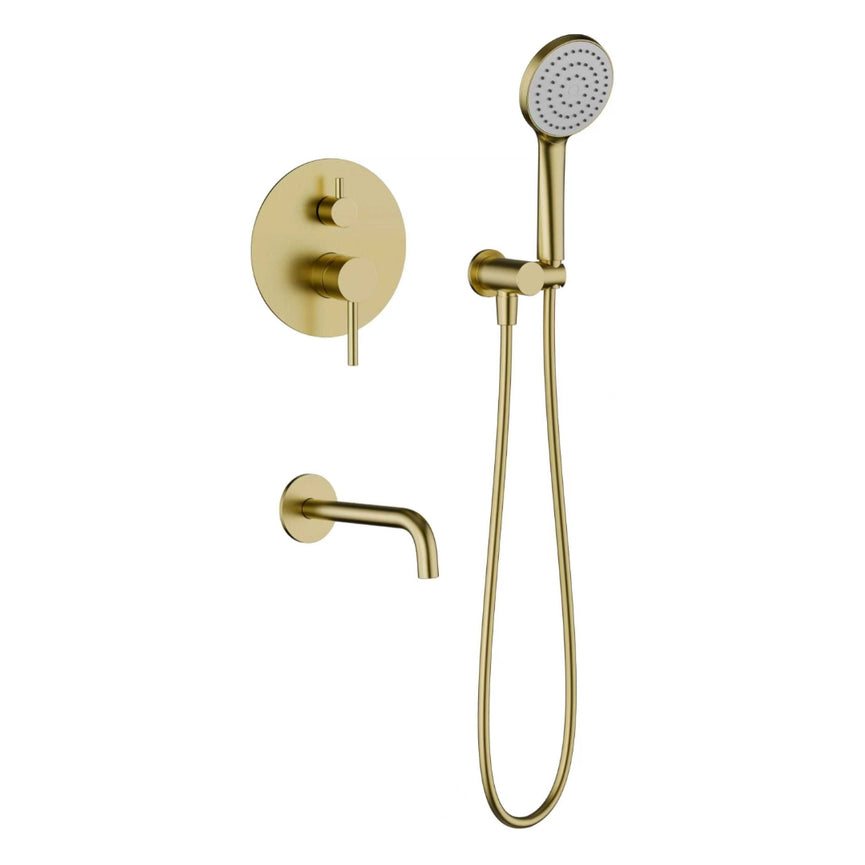 Round gold bath shower faucet