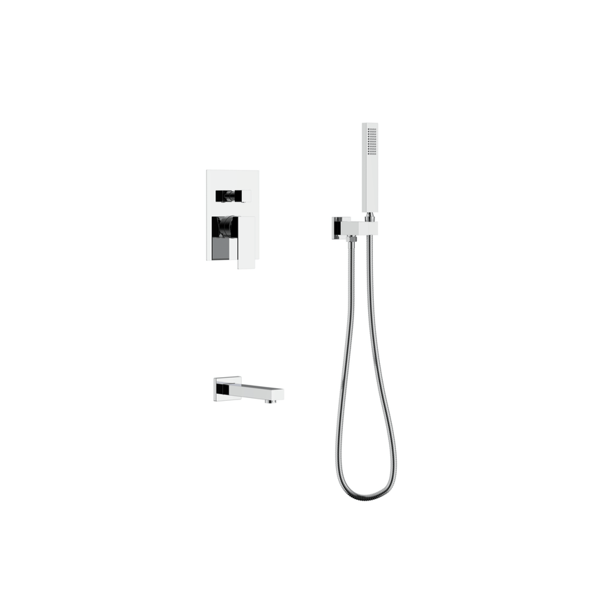 Robinetterie SERENITA murale pour bain douche carré chrome