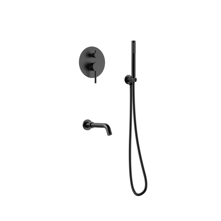 Robinetterie SERENITA murale pour bain douche rond noir mat