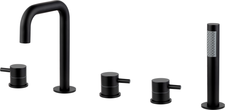 Robinet de bain avec douchette noir mat