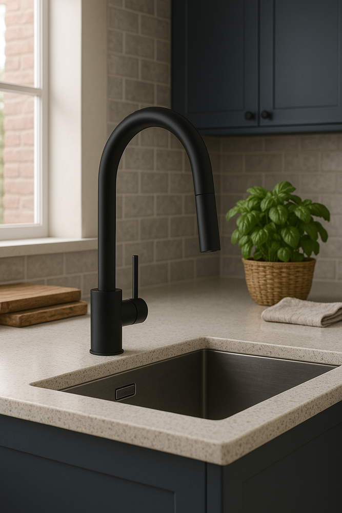 Robinet de cuisine : Design Deluxe Noir Mat | Entrepôt de la Réno