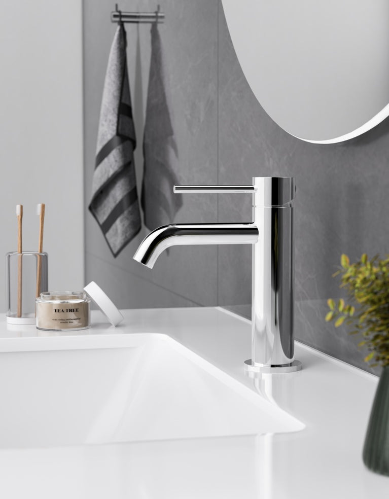 Robinet de lavabo court rond chrome | Entrepôt de la Réno