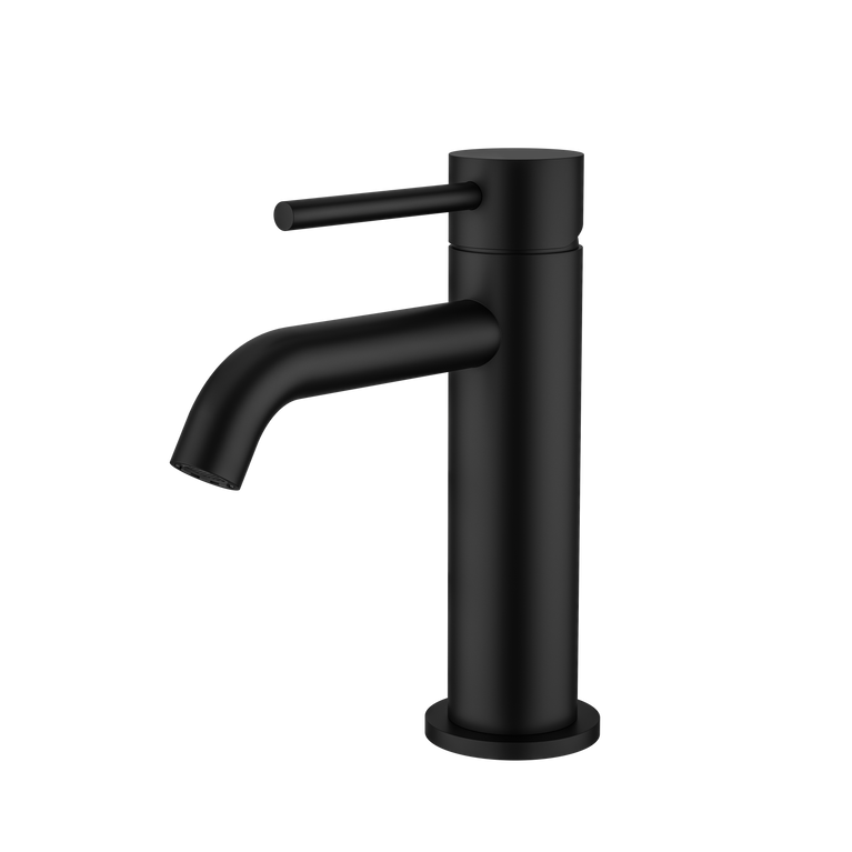 Robinet de lavabo court rond noir mat | Entrepôt de la Réno