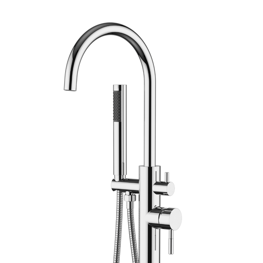 Robinet de bain auto-portant rond chrome