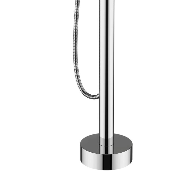 Freestanding round chrome bath faucet